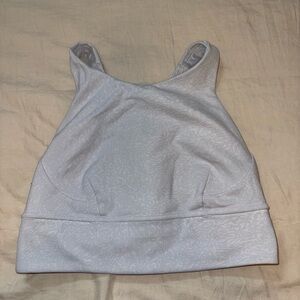 Size 8 Crunch Starlight Alpine White Lululemon Wunder Train Long-Line Bra